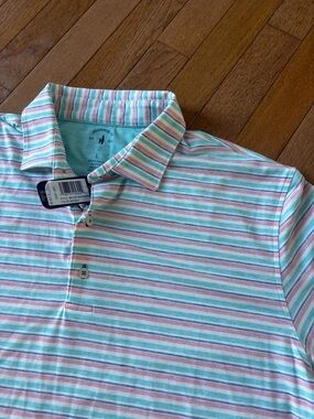 johnnie-O Men's Morganstern Striped Polo in Malibu color